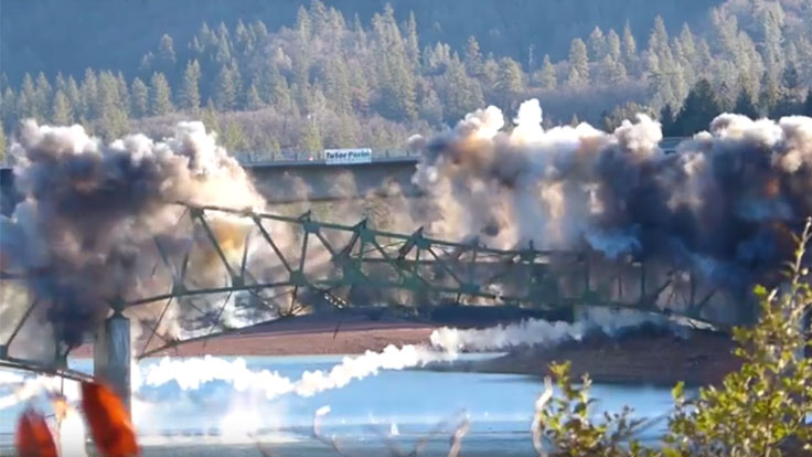 Remaining portions of California bridge implode as planned