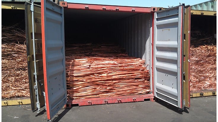 copper scrap shipment