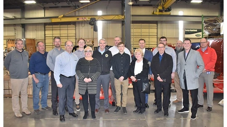 Senator Rob Portman of Ohio, seventh from the left, visited equipment maker Fecon in January.