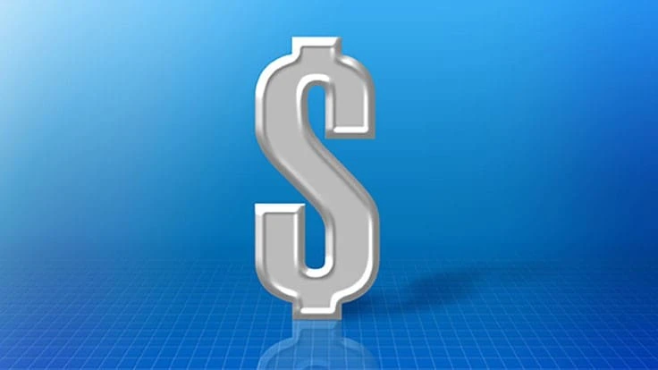 dollar sign blue background