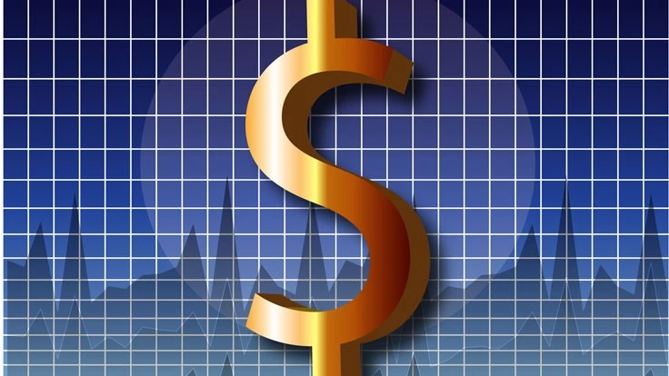 Dollar sign and stocks