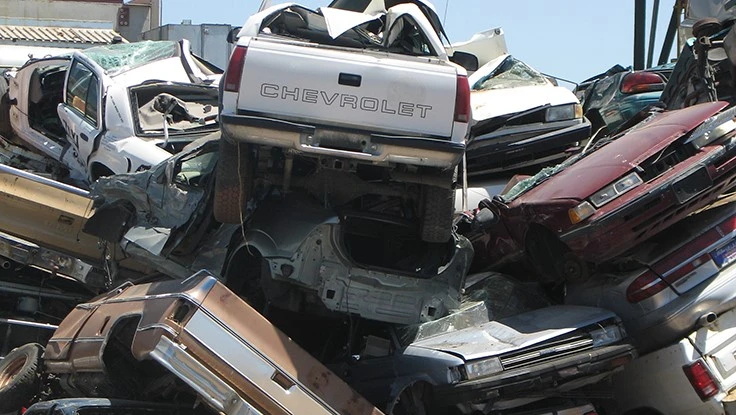 auto recycling pile