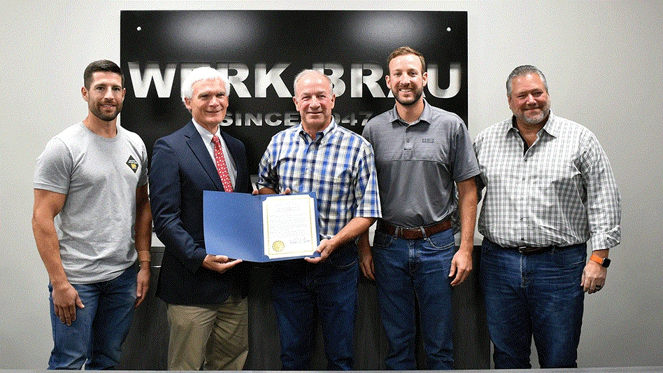 Congressman Latta with Werk-Brau personnel