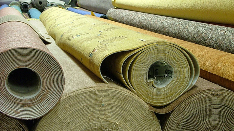 Rolls of old carpet