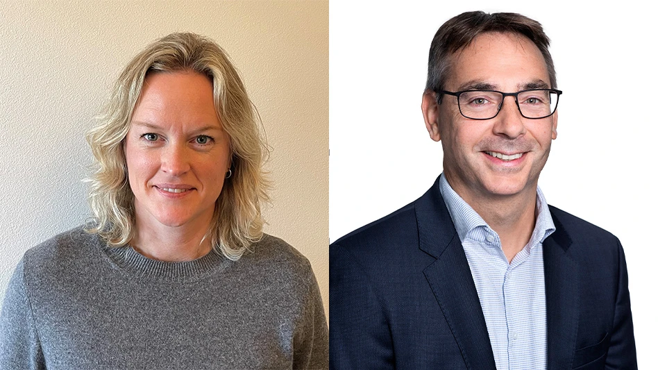Head shots of Klara Eiritz and Philippe Henriette of Volvo CE