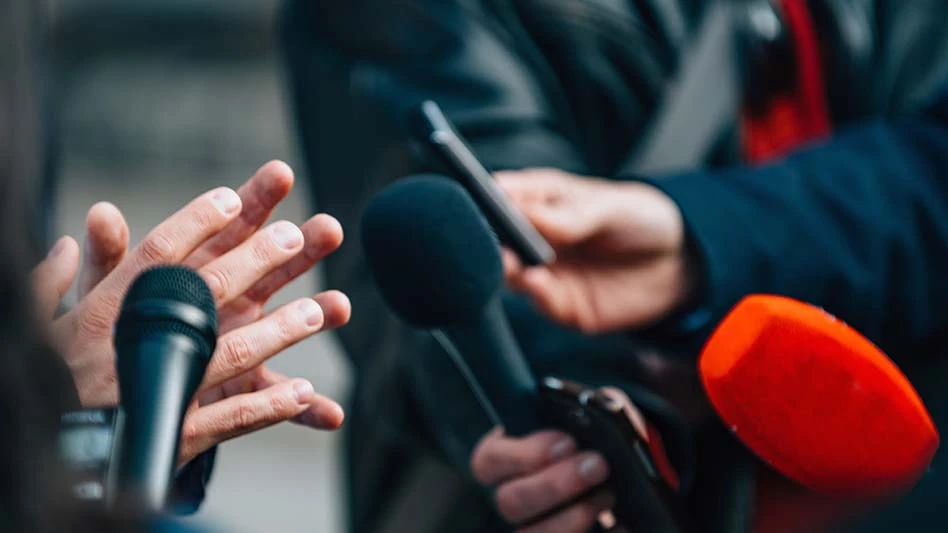 news microphones and hands