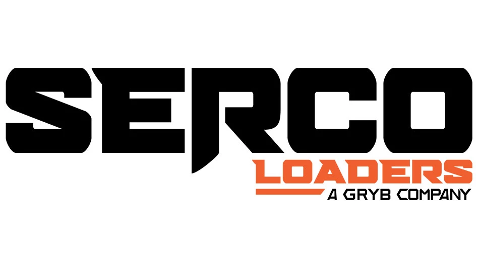 serco loaders logo in black and orange
