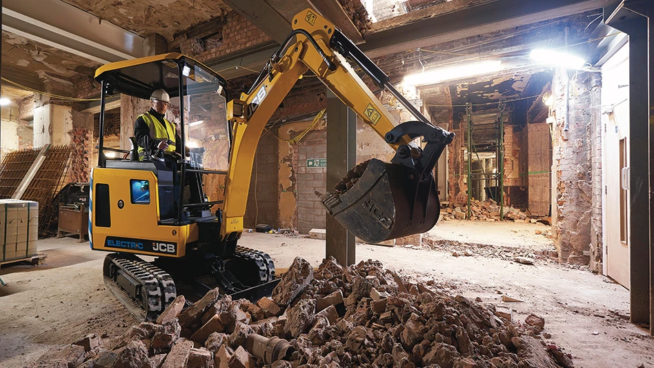 jcb mini excavator demolition