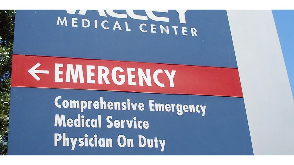 hospital entrance sign
