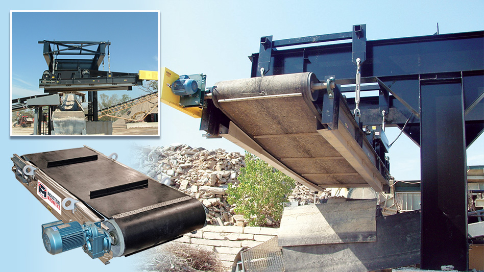 Reclaiming rebar from concrete with use of a self-cleaning suspended overhead magnet